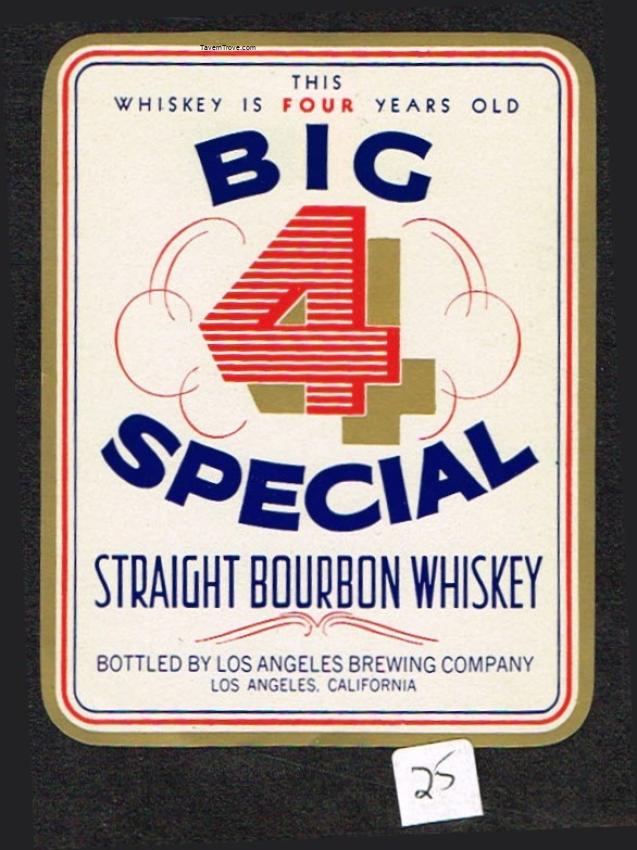 Los Angeles Brewing Co Big 4 Special Bourbon Whiskey Label