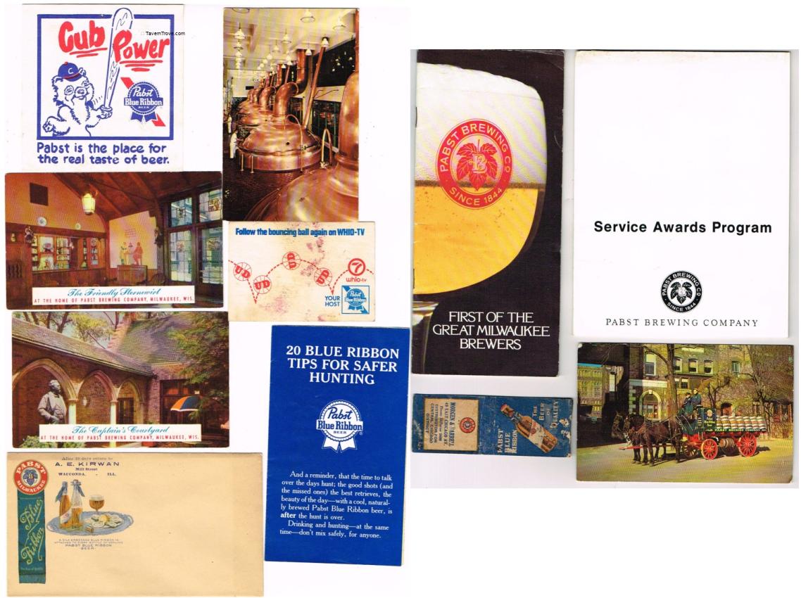 Lot of 11 Pabst Blue Ribbon Beer Decals/Booklets/Postcards
