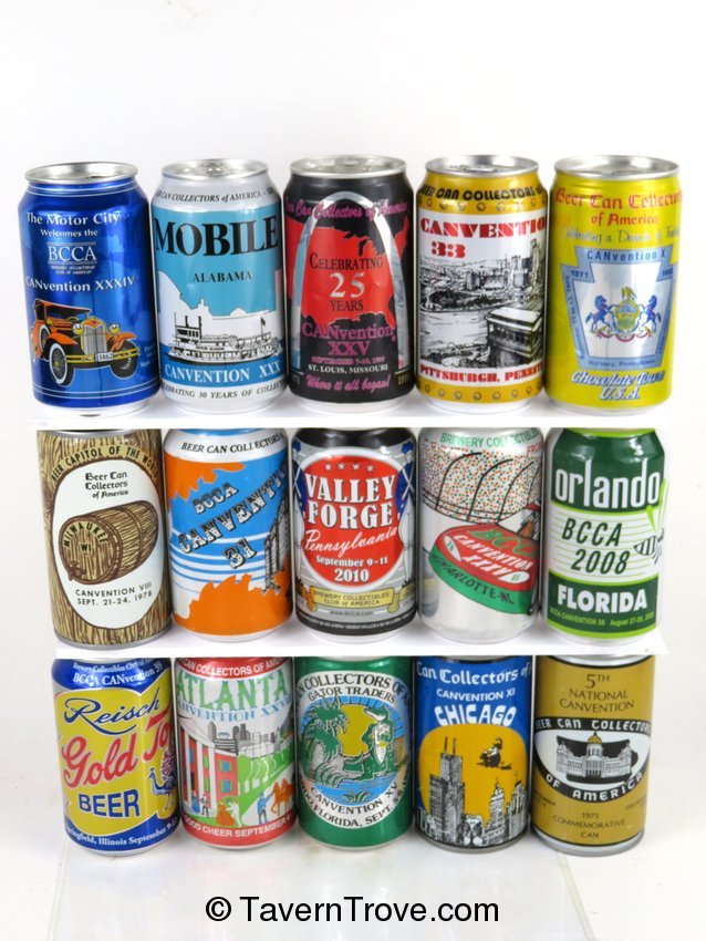 Lot of 15 BCCA Canvention Cans