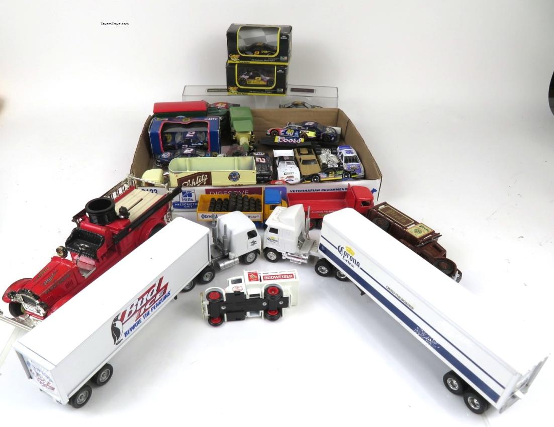 Lot of 24 Beer Trucks, Cars and Racing Cars