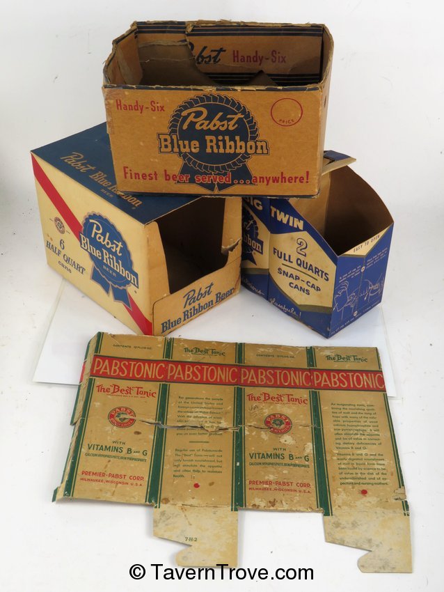 Lot of 4 Pabst Beer & Tonic Bottle/Can Boxes