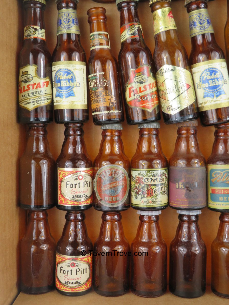 Item 96082 1950 Lot of 51 Beer Mini Bottles Mini Bottle