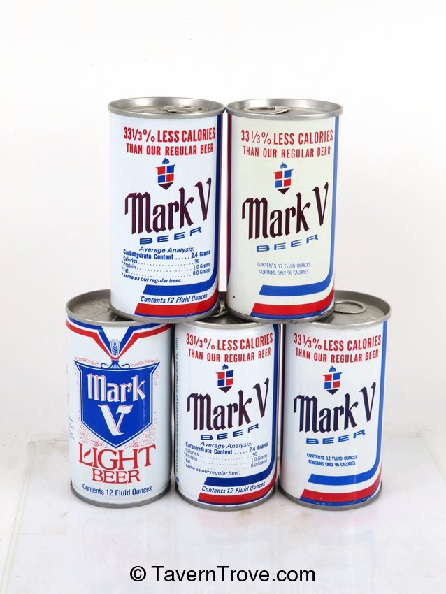 Lot of 5 Mark V Dietetic Beer Cans