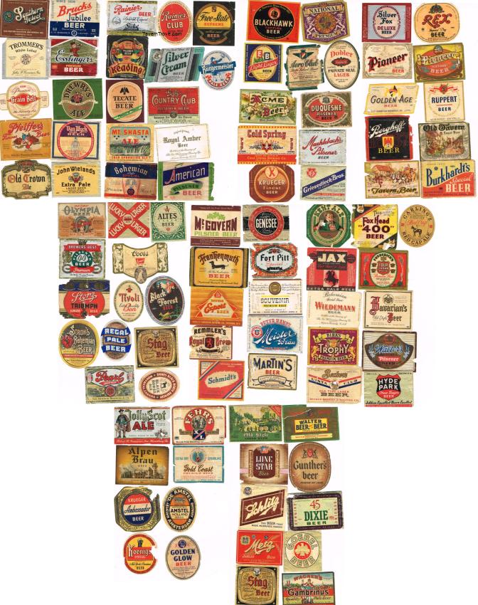 Lot of 95 1930s-40s Beer Labels (not great)