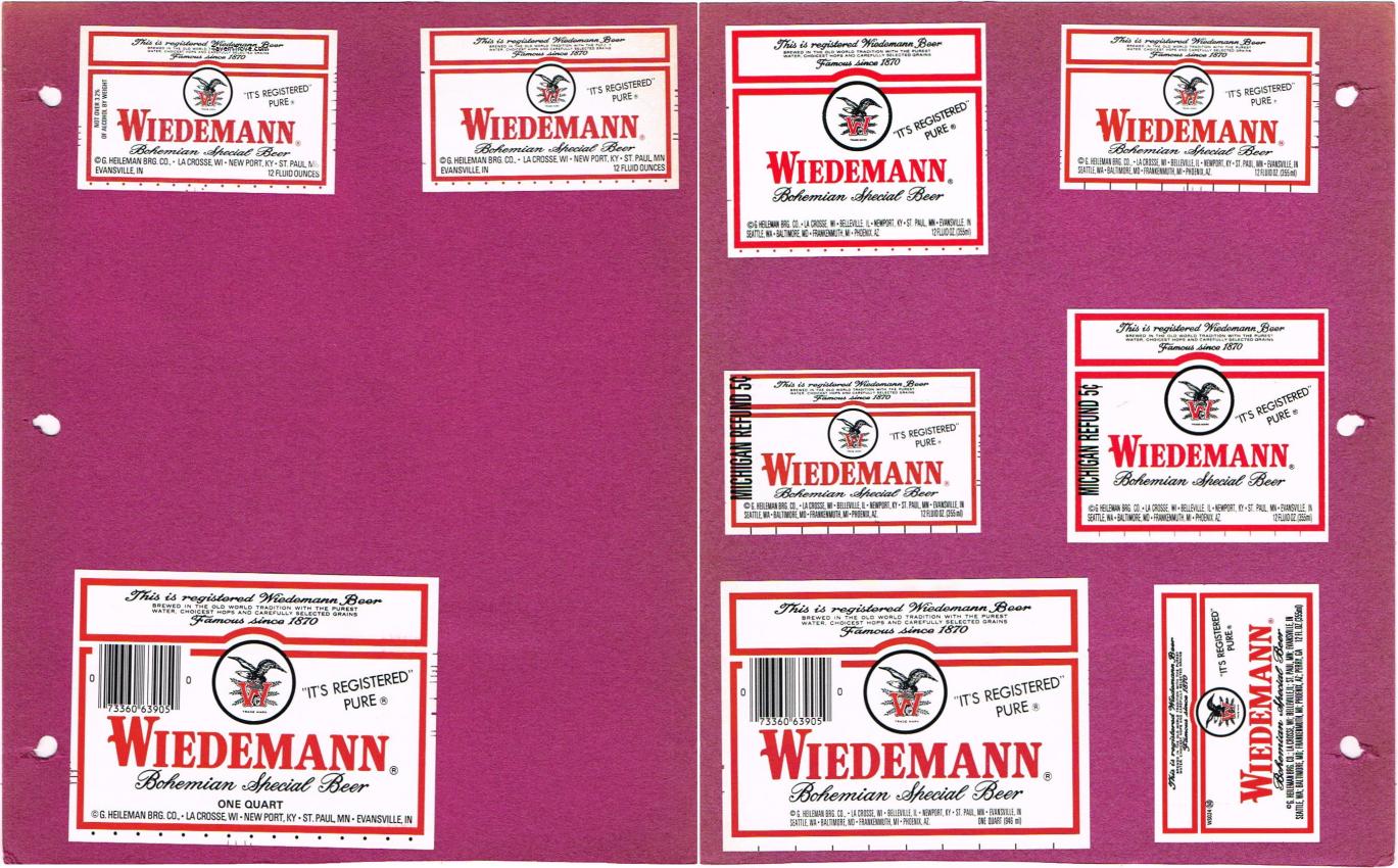 Lot of 9 Wiedemann Beer Heileman