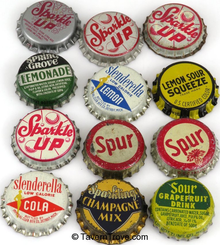 Item 94241 1955 Lot of Eighteen "S" Soda Cork/PlasticBacked bottle