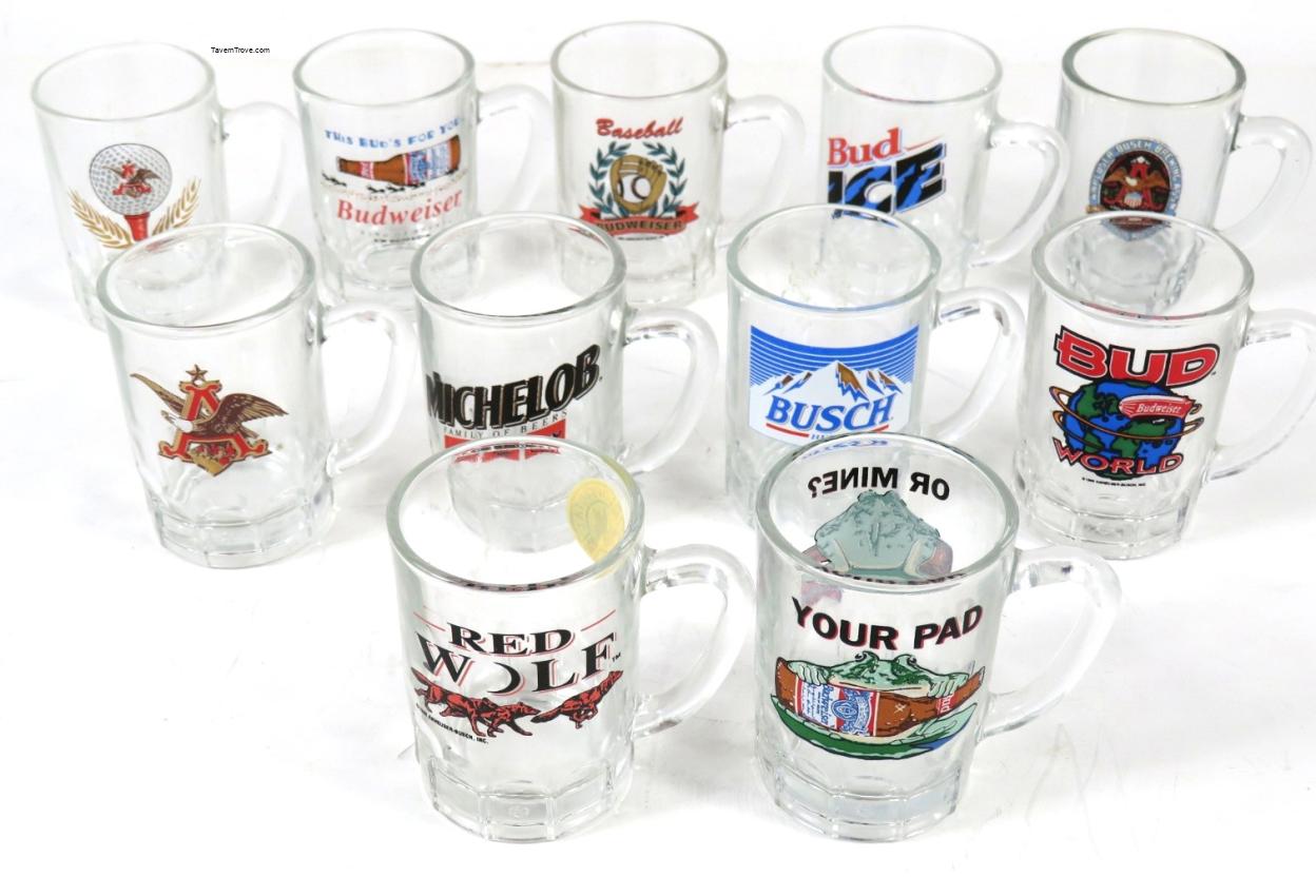 Lot of ELEVEN 2¾ Inch Anheuser-Busch Mini Beer Steins