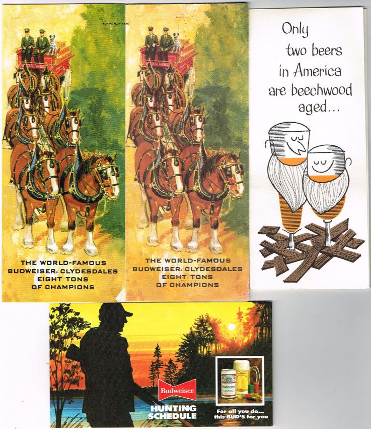 Lot of FOUR Budweiser Beer Brochures/Ephemera