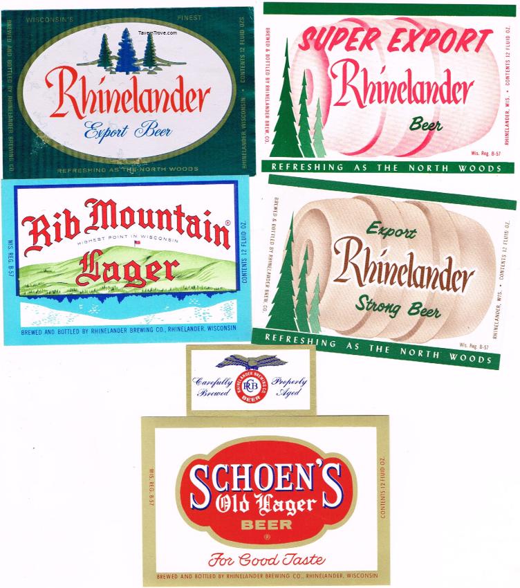 Lot of SIX Schoen's Rib Mountain beer Labels