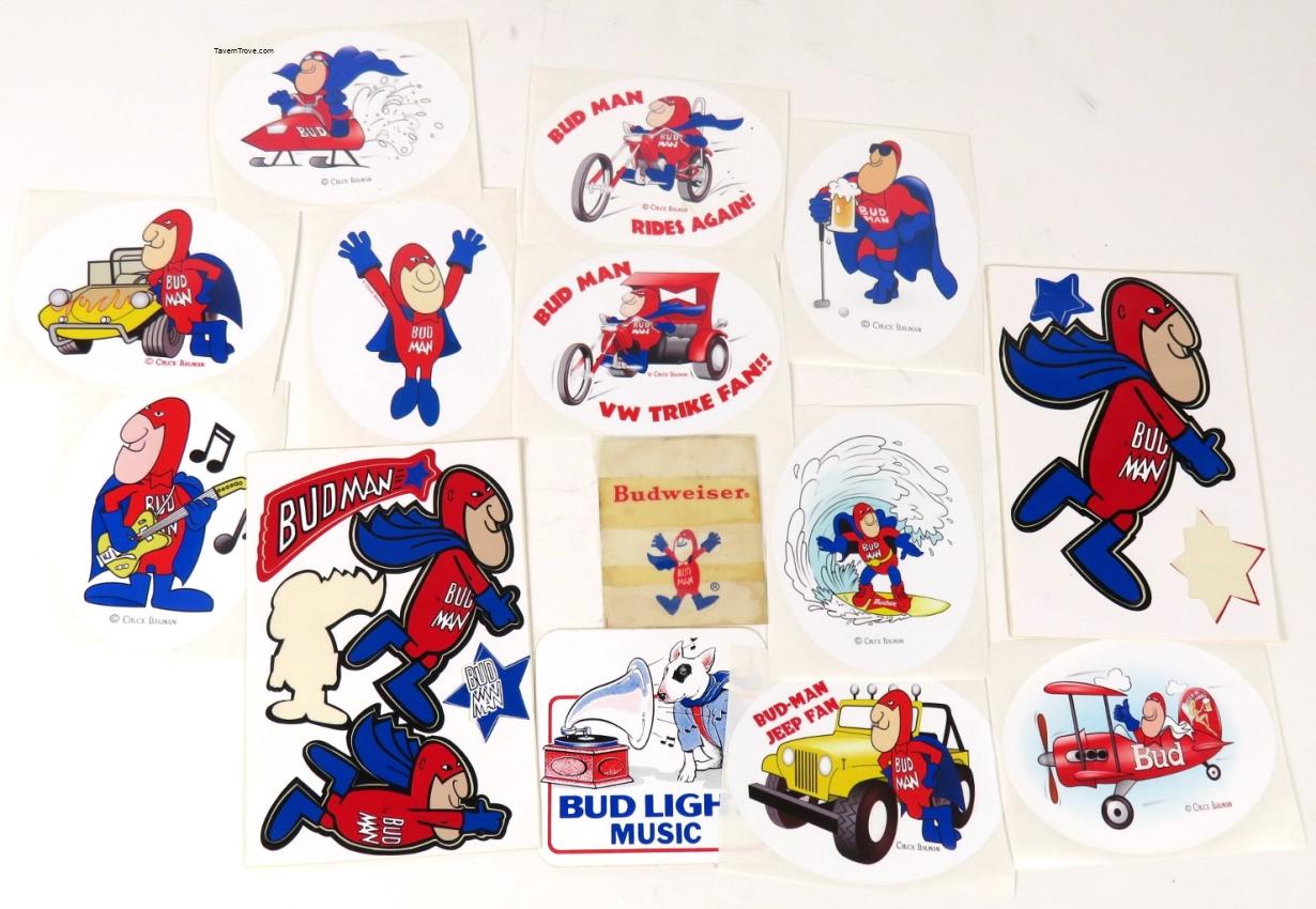 Lot of Thirteen Chuck Bauman Budman Decals