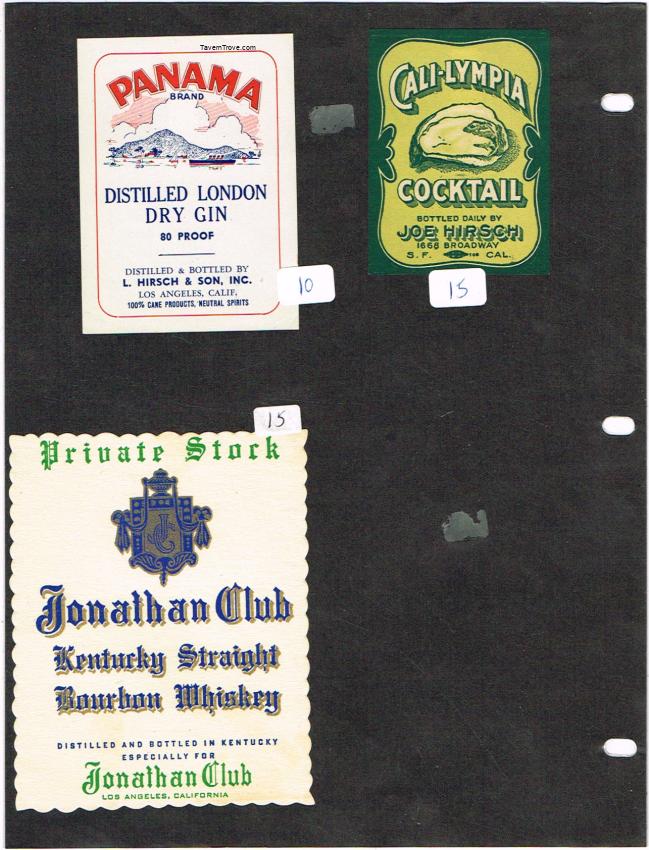 Lot of Three 1930s-1940s California Liquor Labels Panama Cali-Limpia