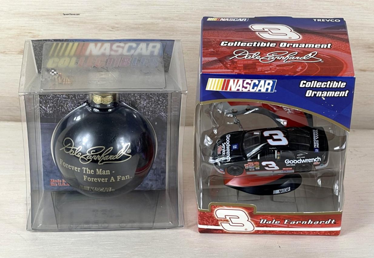 Lot of Two Dale Earnhardt Christmas Ornaments