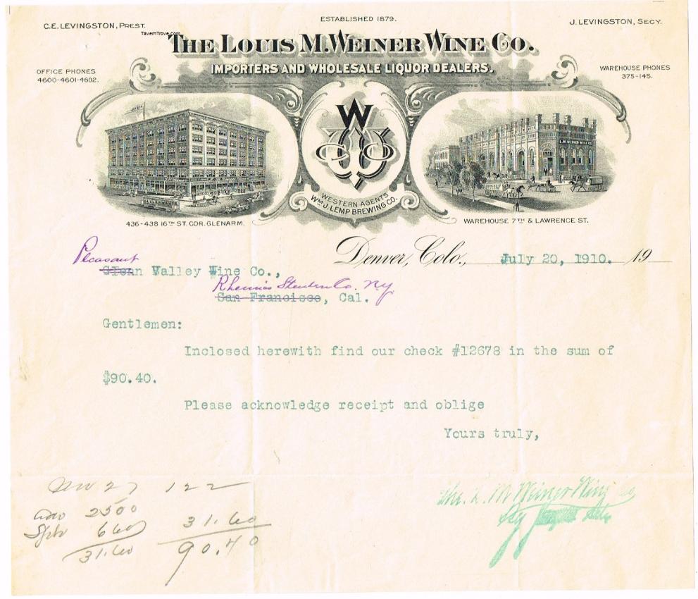 Louis M. Weiner Wine Co. (Lemp Agents)