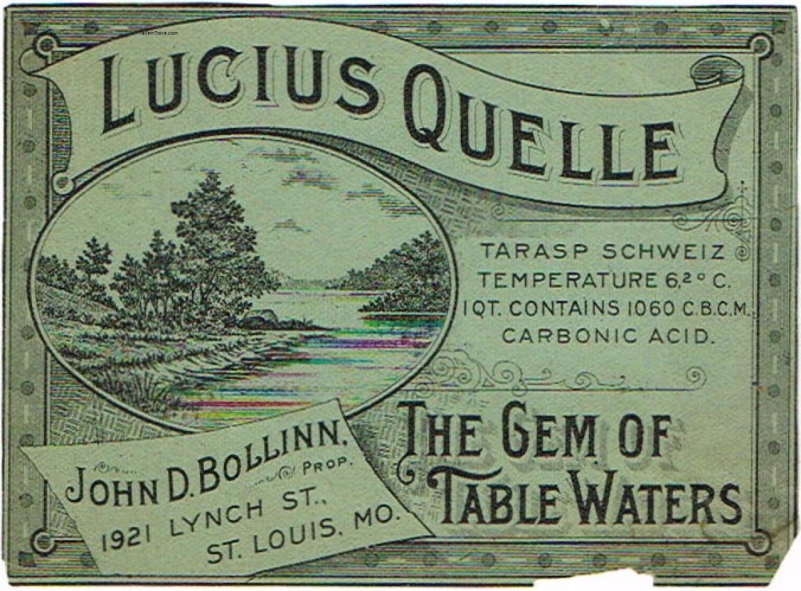 Lucius Quelle Table Water John Bollinn St. Louis Missouri