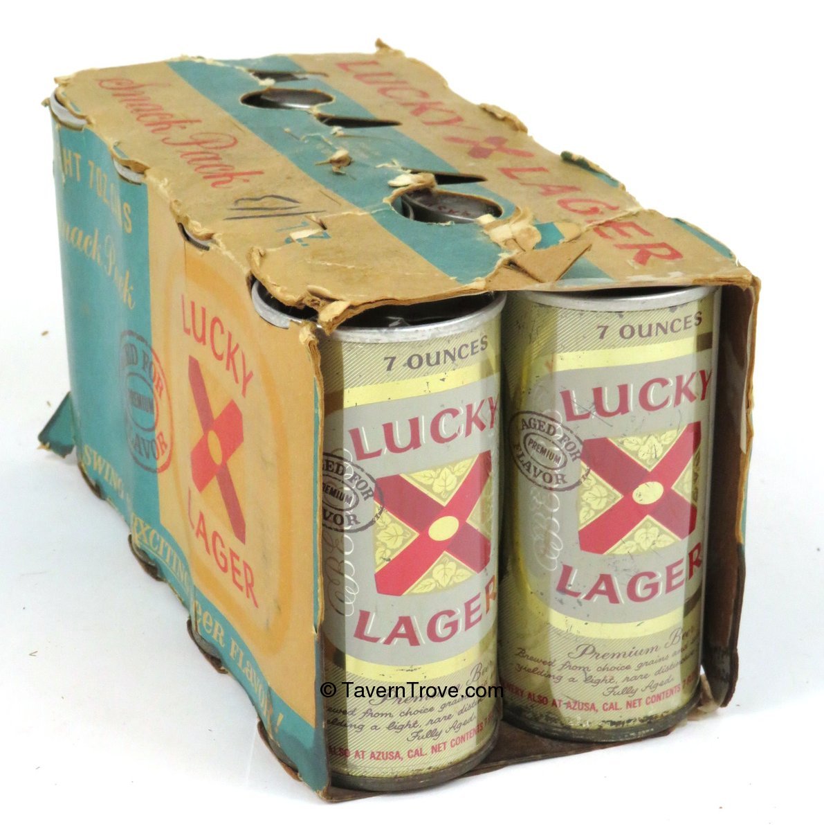 Item 94588 1963 Lucky Lager Beer (7oz Cans) Sixpack Holder