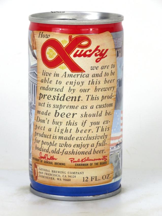 Lucky Lager Beer Bicentennial George Washington