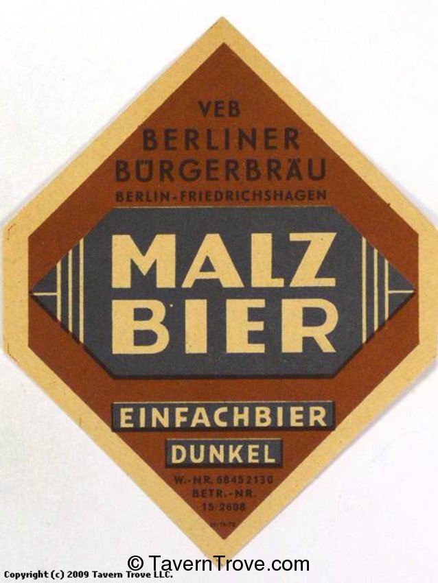 Malz Bier Einfachbier Dunkel