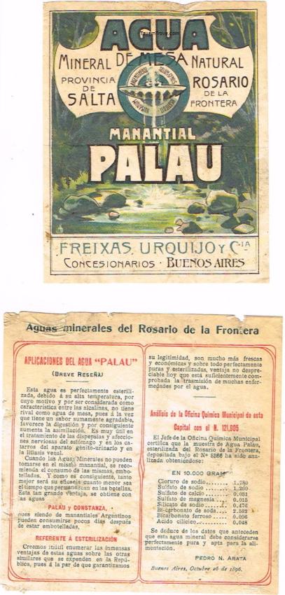 Manantial Palau Table Water Urquijoy Buenos Aires Brasil