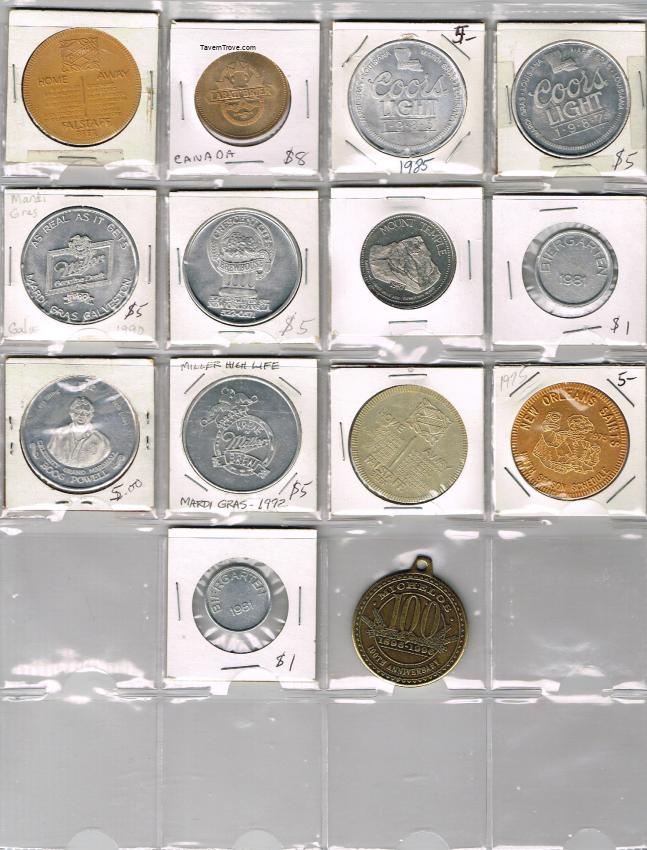 Mardi Gras Doubloons Falstaff Miller Coors Beer and Others Lot of 14