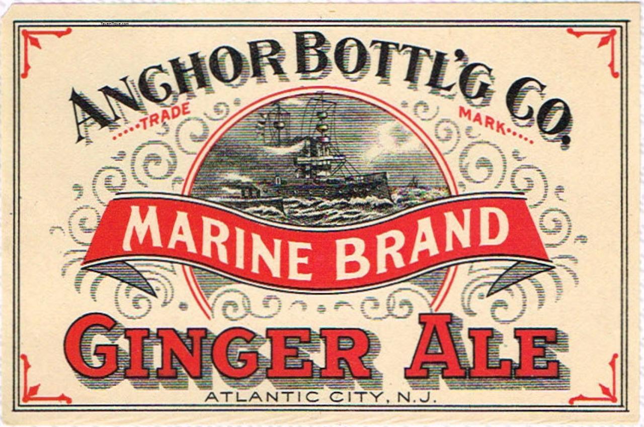 Marine Ginger Ale Anchor Bottling Atlantic City New Jersey