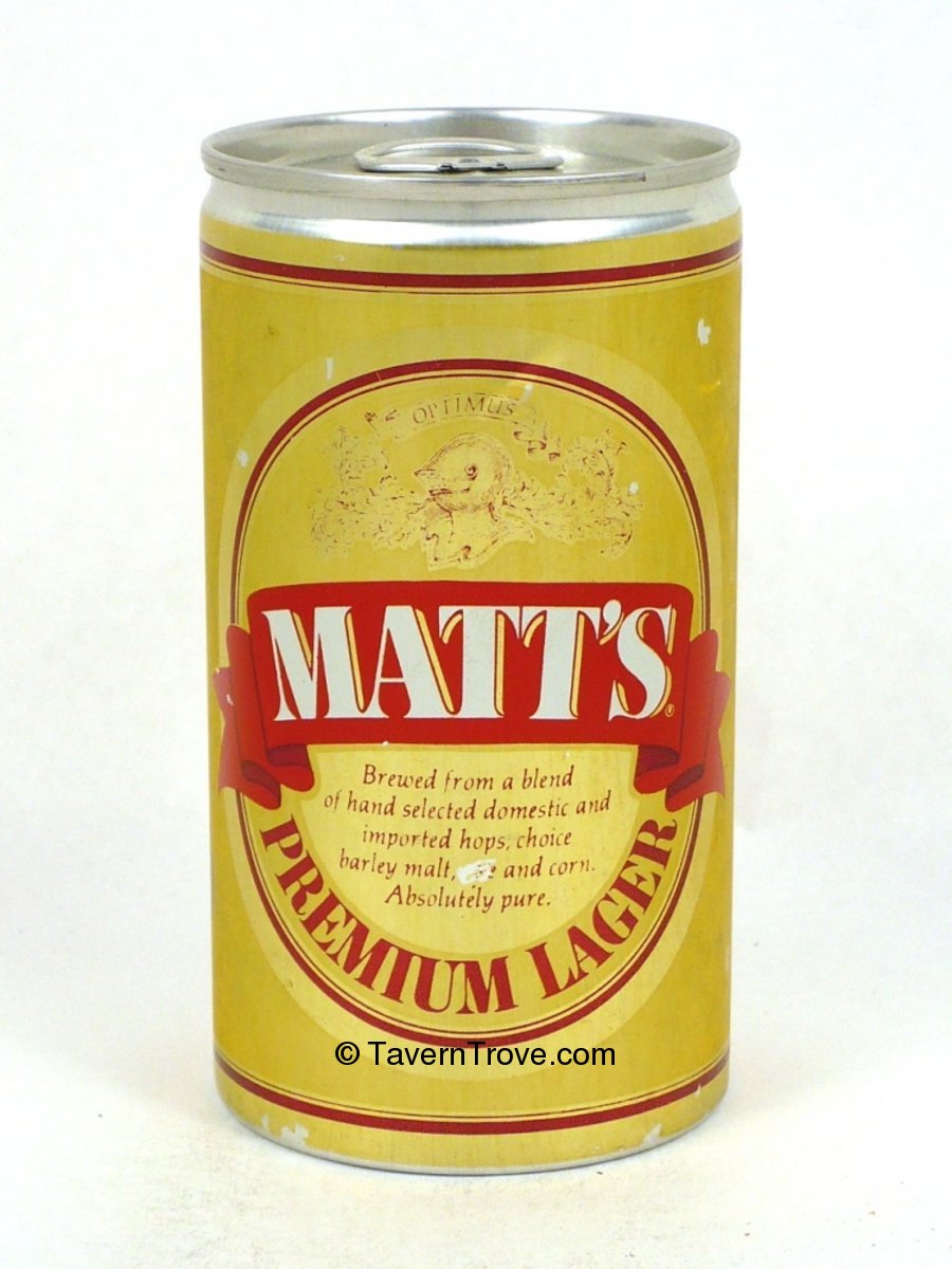Item 1330 1975 Matt's Premium Lager Beer (test) Tab Top Can T9207V