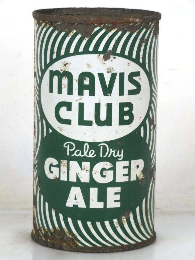Mavis Club Ginger Ale 12oz Flat Top Can Detroit Michigan