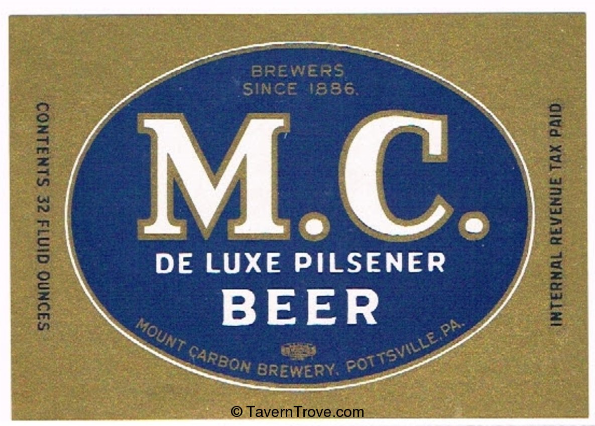 M.C. De Luxe Pilsener Beer