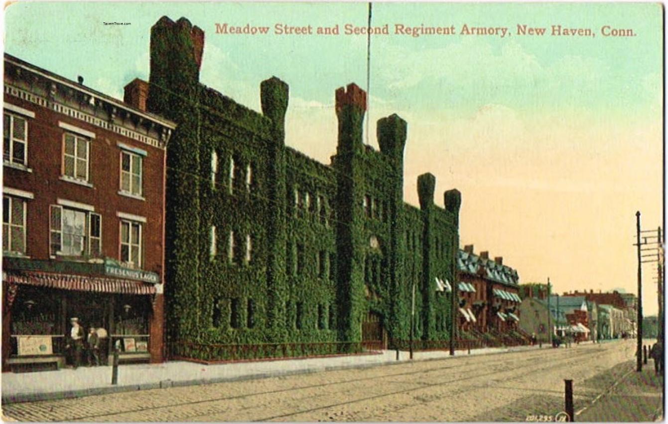 Meadow Street & Second Regiment Armory (Fresenius Sign)