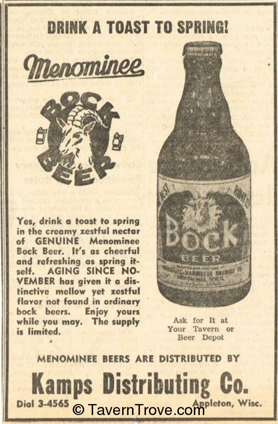 Menominee Bock Beer