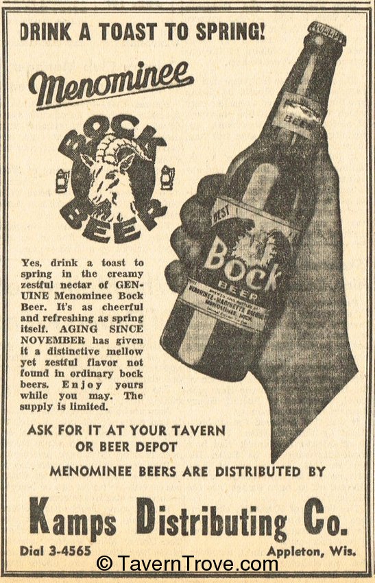 Menominee Bock Beer