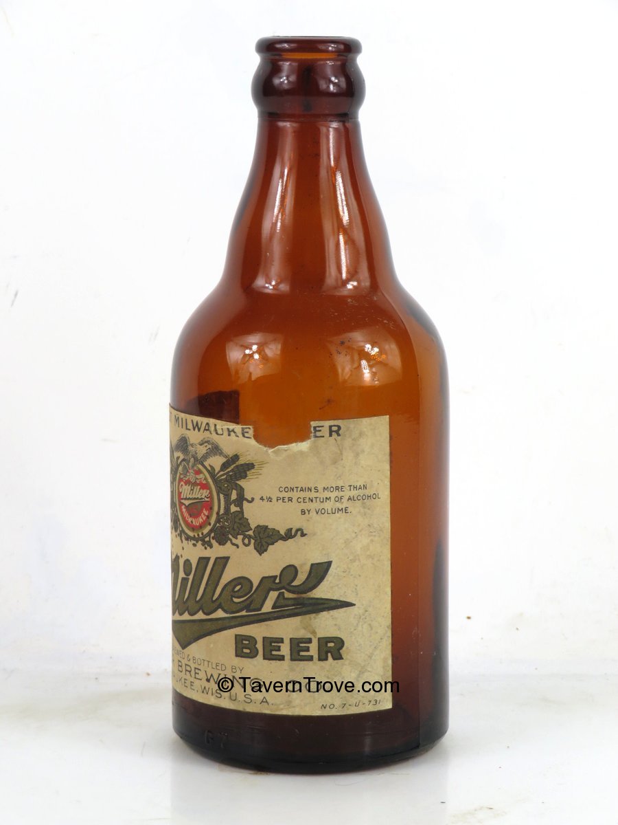 Item 99468 1939 Miller Beer Steinie Bottle