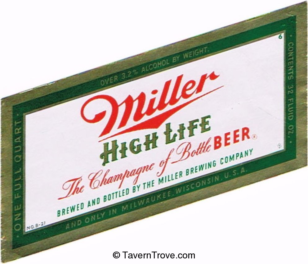 Miller High Life Beer