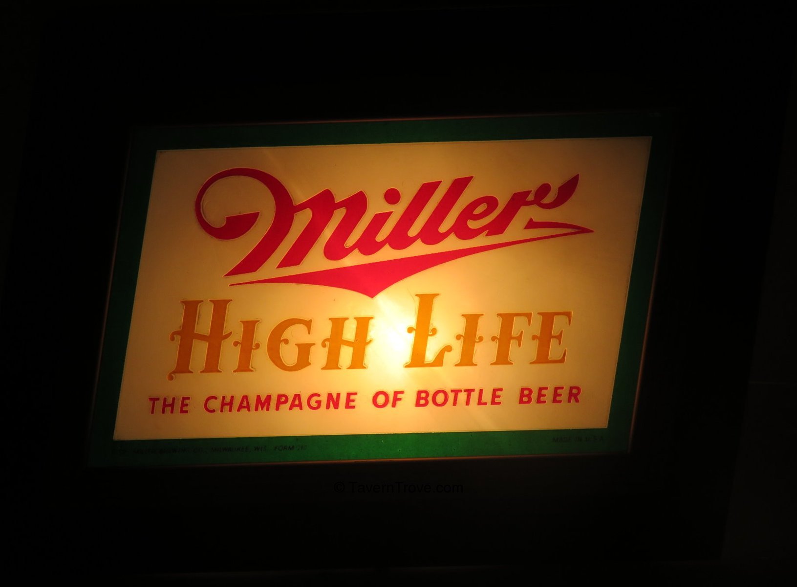 Item 98205 1952 Miller High Life Beer Sign