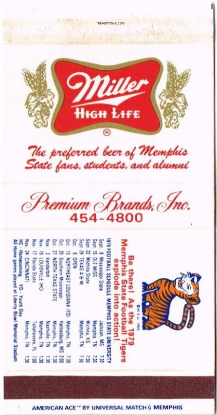 Miller High Life Beer (Memphis State Schedule)