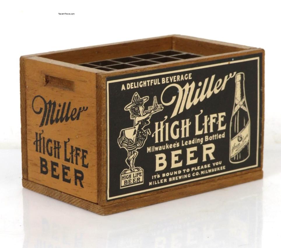 Miller High Life Beer Mini Crate Pen Holder
