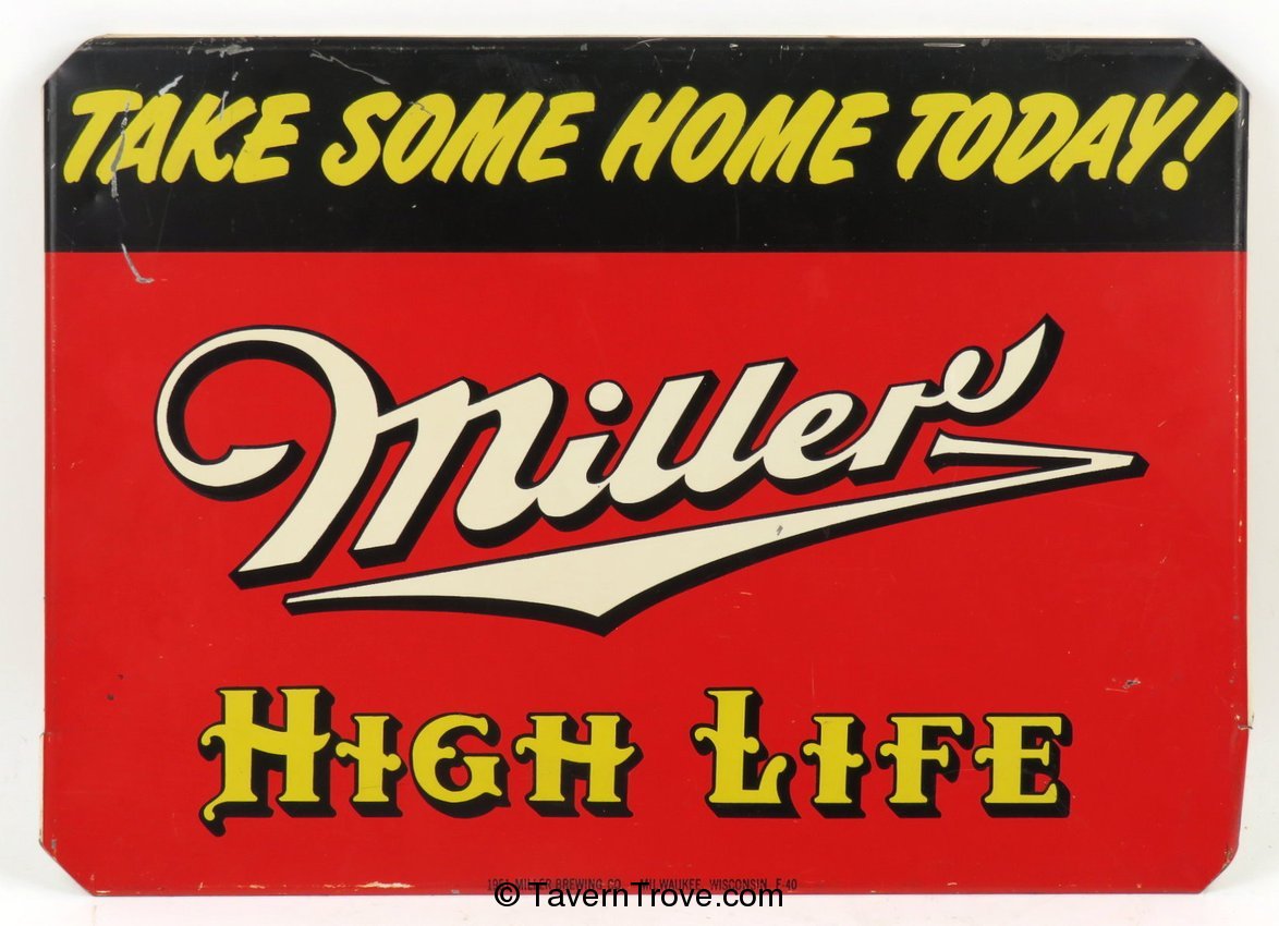 Miller High Life Beer Tin Sign