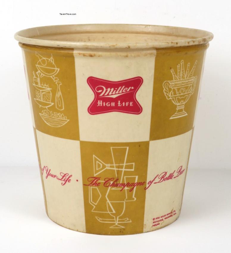 Miller High Life Beer Wax Paper Ice Bucket