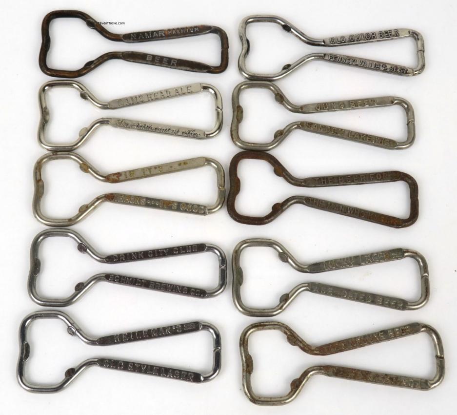 Misc. Lot of Ten Beer Wire Bottle Openers lot #2