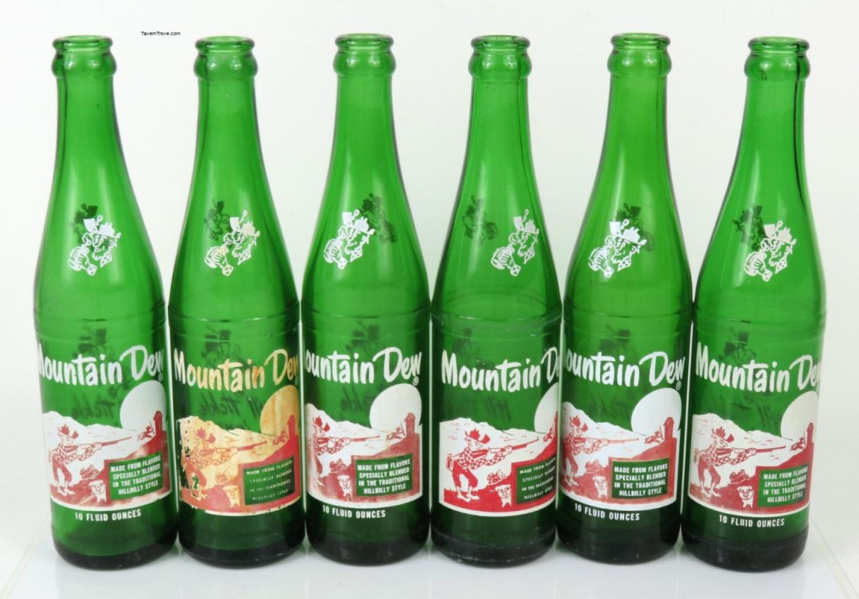 Mountain Dew Hillbilly Bottles Lot of Six