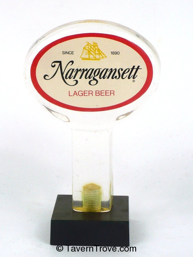1974 Narragansett Lager Beer 5-inch Acrylic Tap Handle
