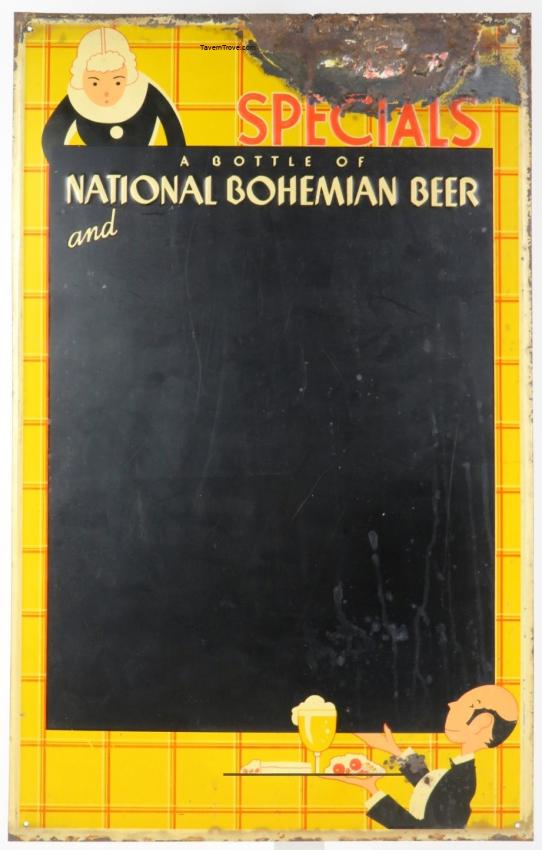 National Bohemian Beer Tin Menuboard