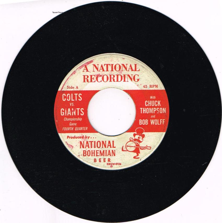 National Bohemian Colts vs Giants Football Record