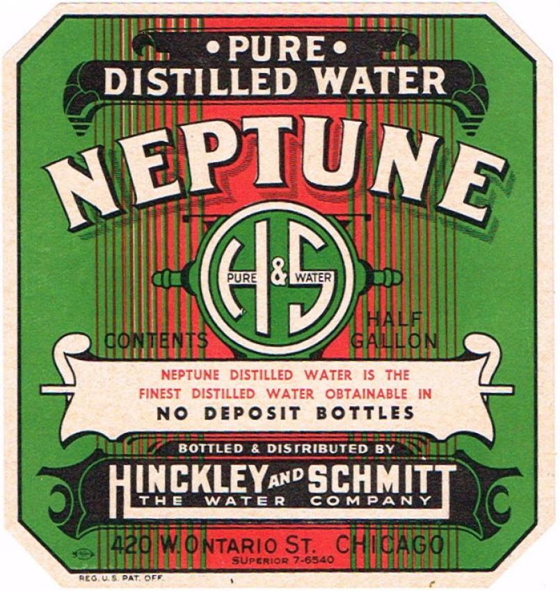 Neptune Distilled Water Hinckley and Schmitt Chicago Illinois