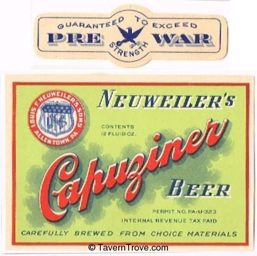 Neuweiler's  Capuziner Beer