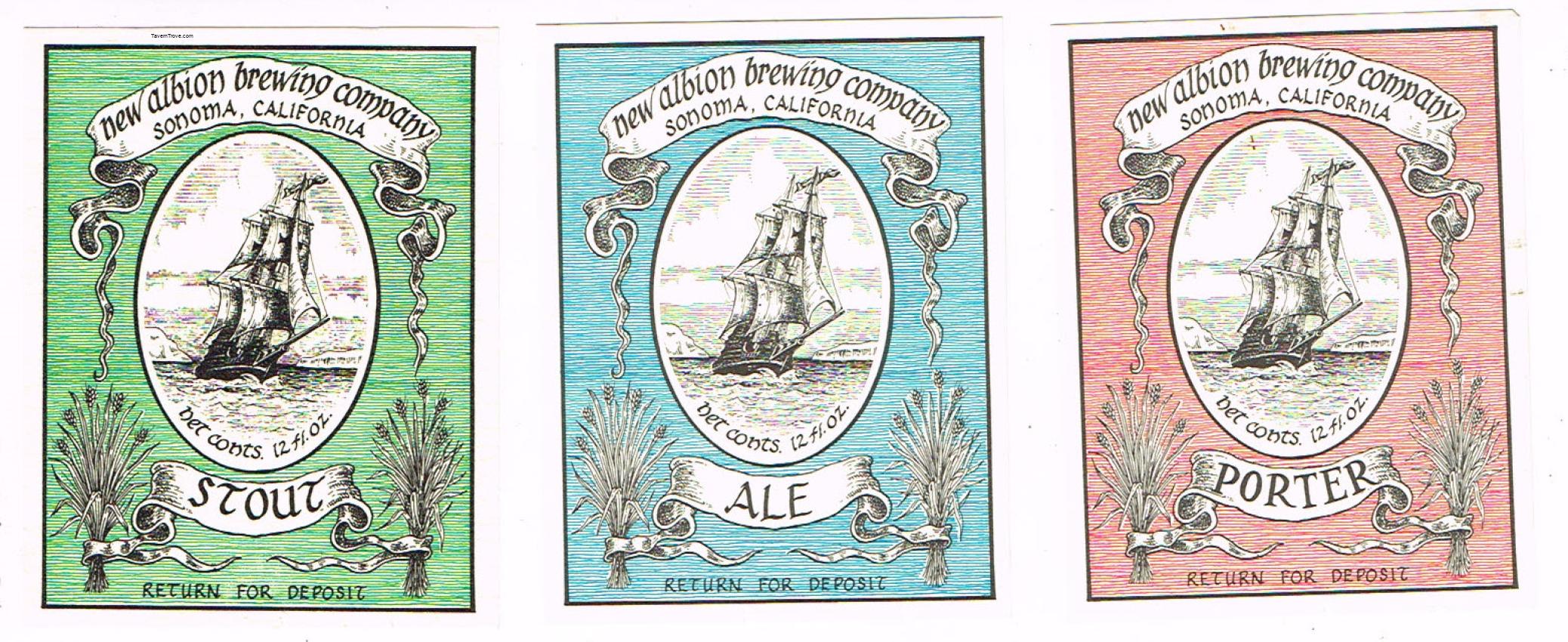 New Albion Beer Labels Lot of Three