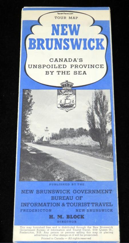 New Brunswick Canada Road Map H. M. Block