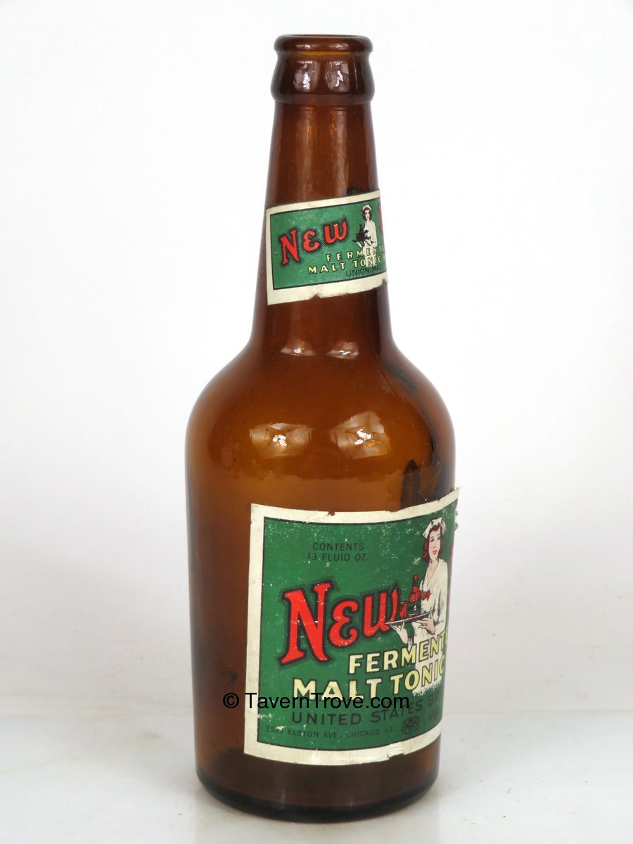 Item 18359 1950 New Life Fermented Malt Tonic Beer Paper Label Bottle