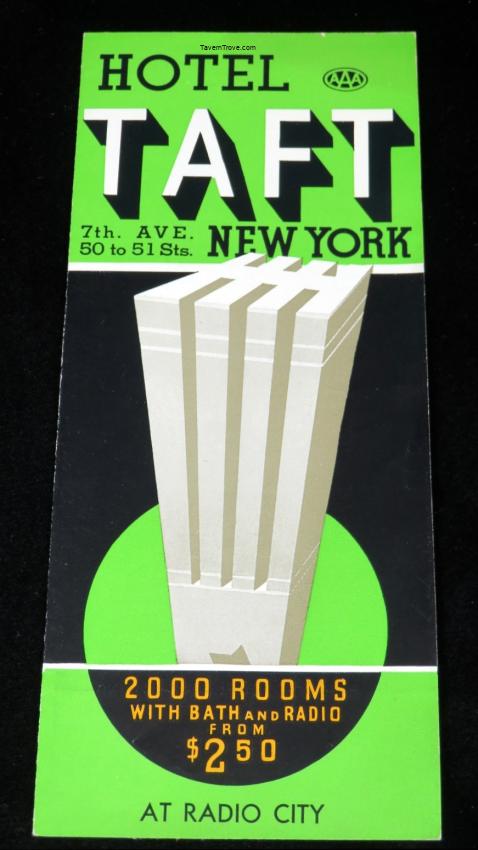 New York City Hotel Taft Brochure