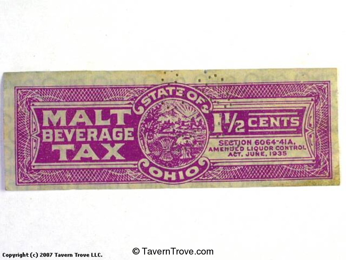Ohio Tax 1.5 Cents (Neck Label)