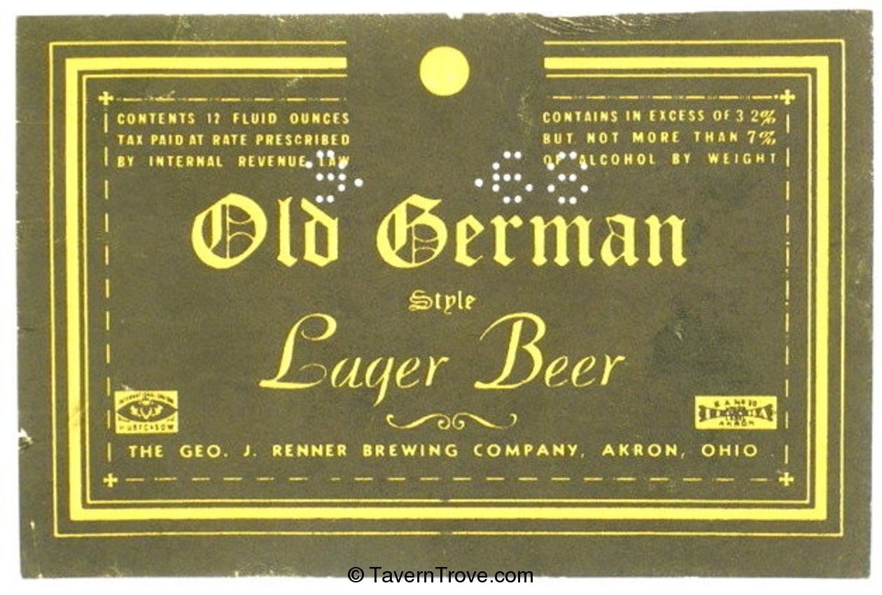 Item 8609 1935 Old German Style Lager Beer Label OH1219V